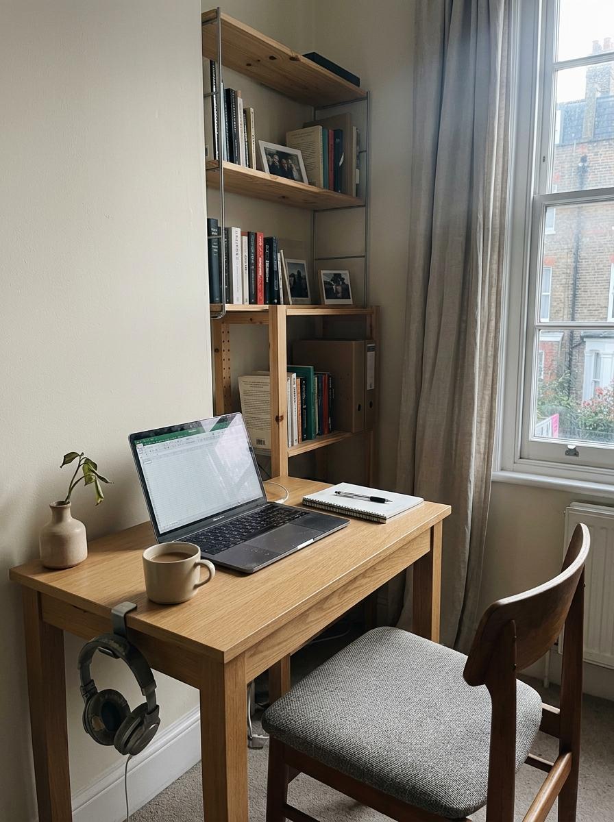 Elegant Simplicity In A Modern Cozy Japandi Office Setup