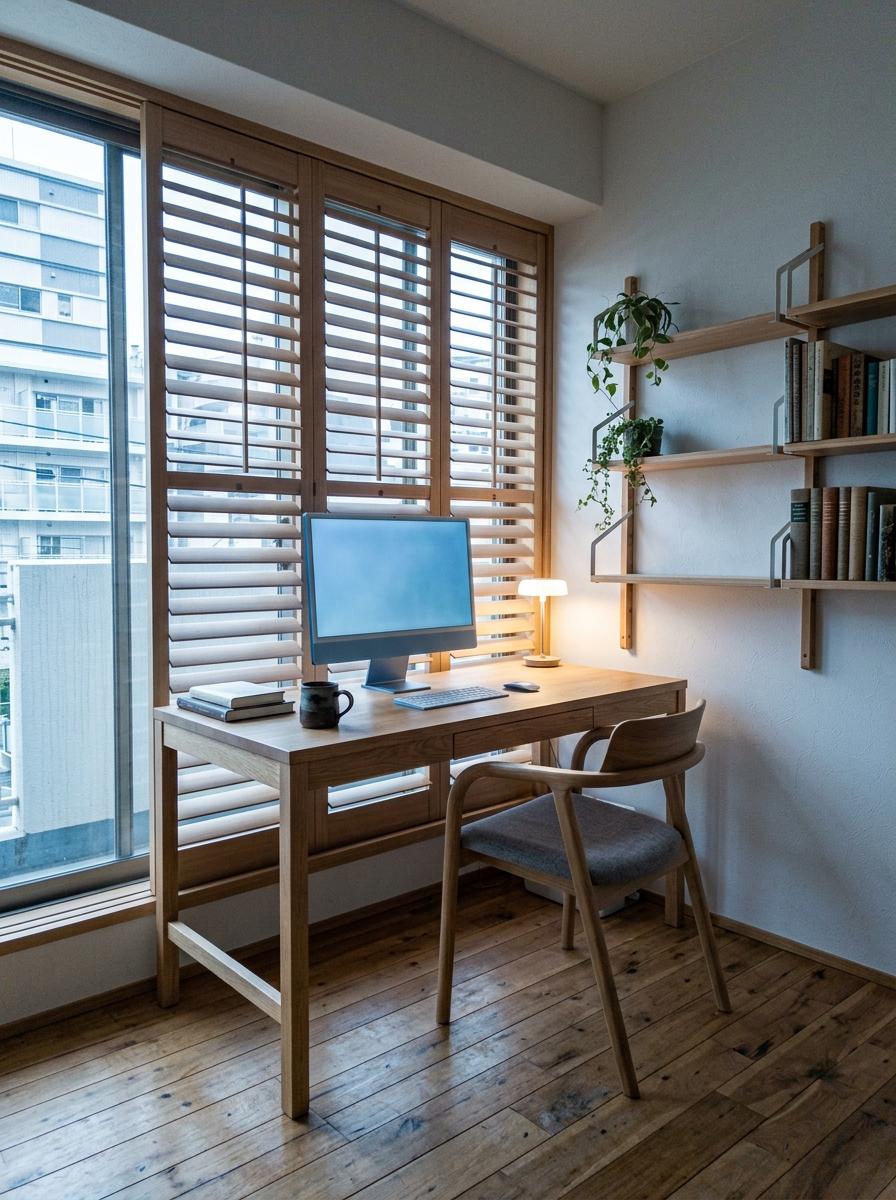 Elegant Simplicity Meets Function In This Japandi Home Office