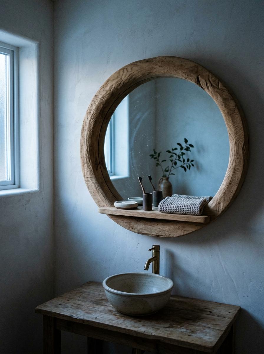 Elevate Daily Rituals With A Textured Japandi Bathroom Mirror