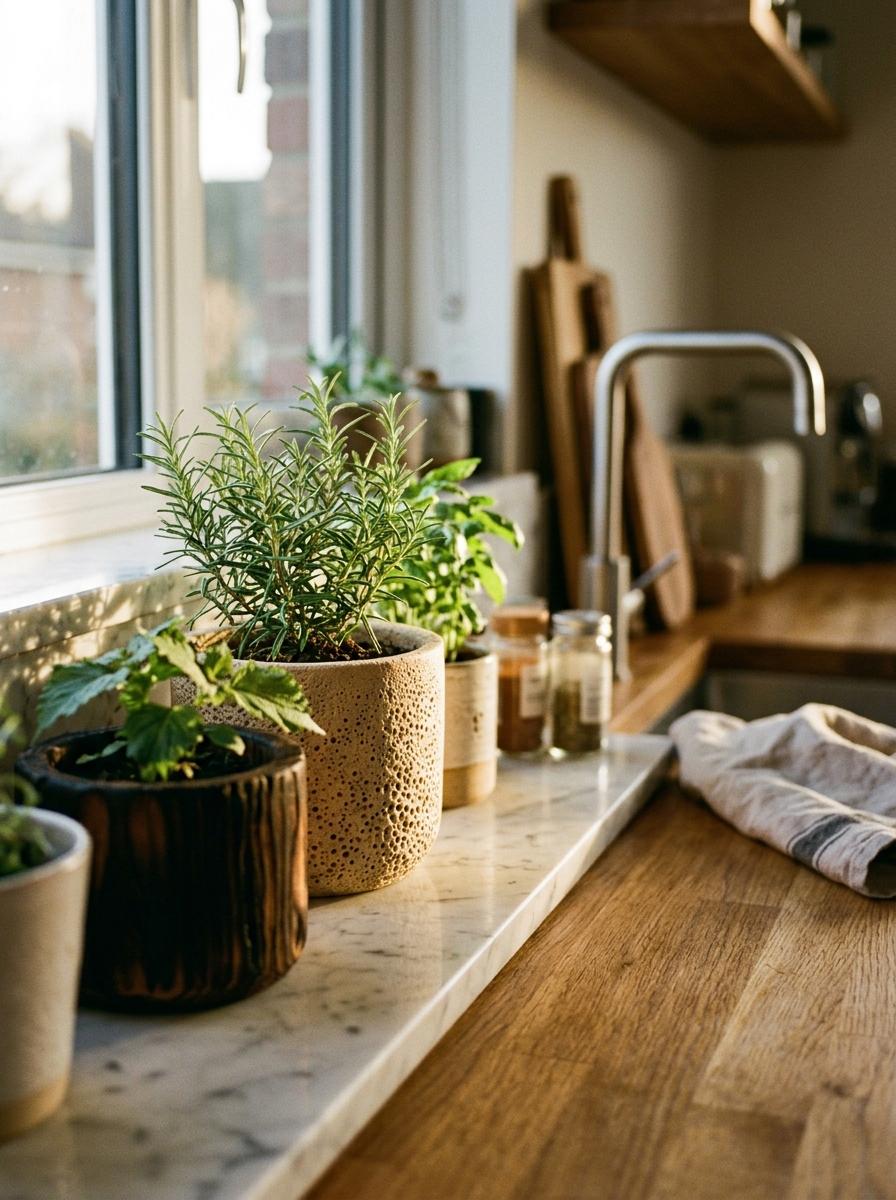 Elevate Your Culinary Workspace With A Japandi Herb Garden
