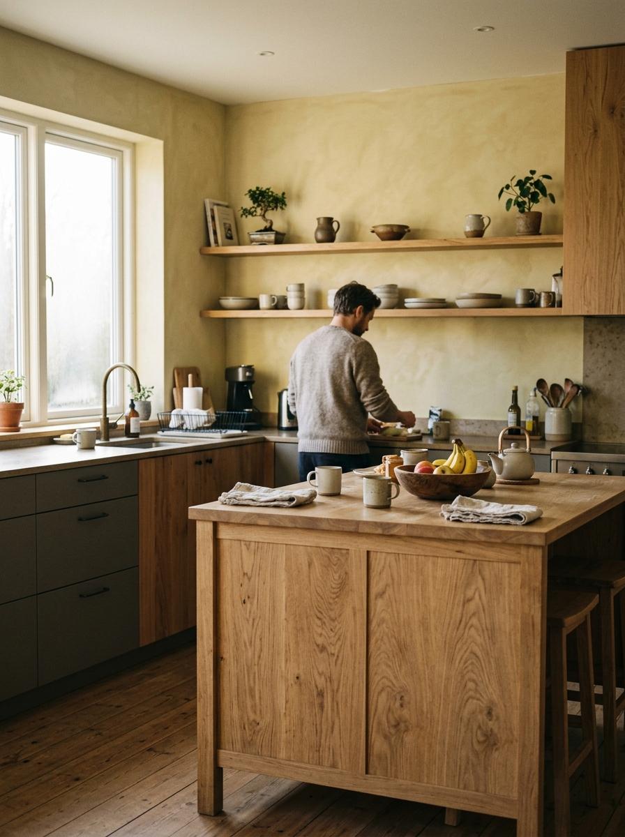 Elevate Your Living Space With A Warm Japandi Kitchen Focus