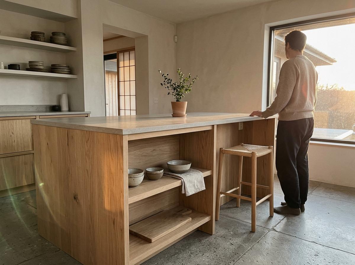 Embrace A Modern Home With Japandi Kitchen Island Design