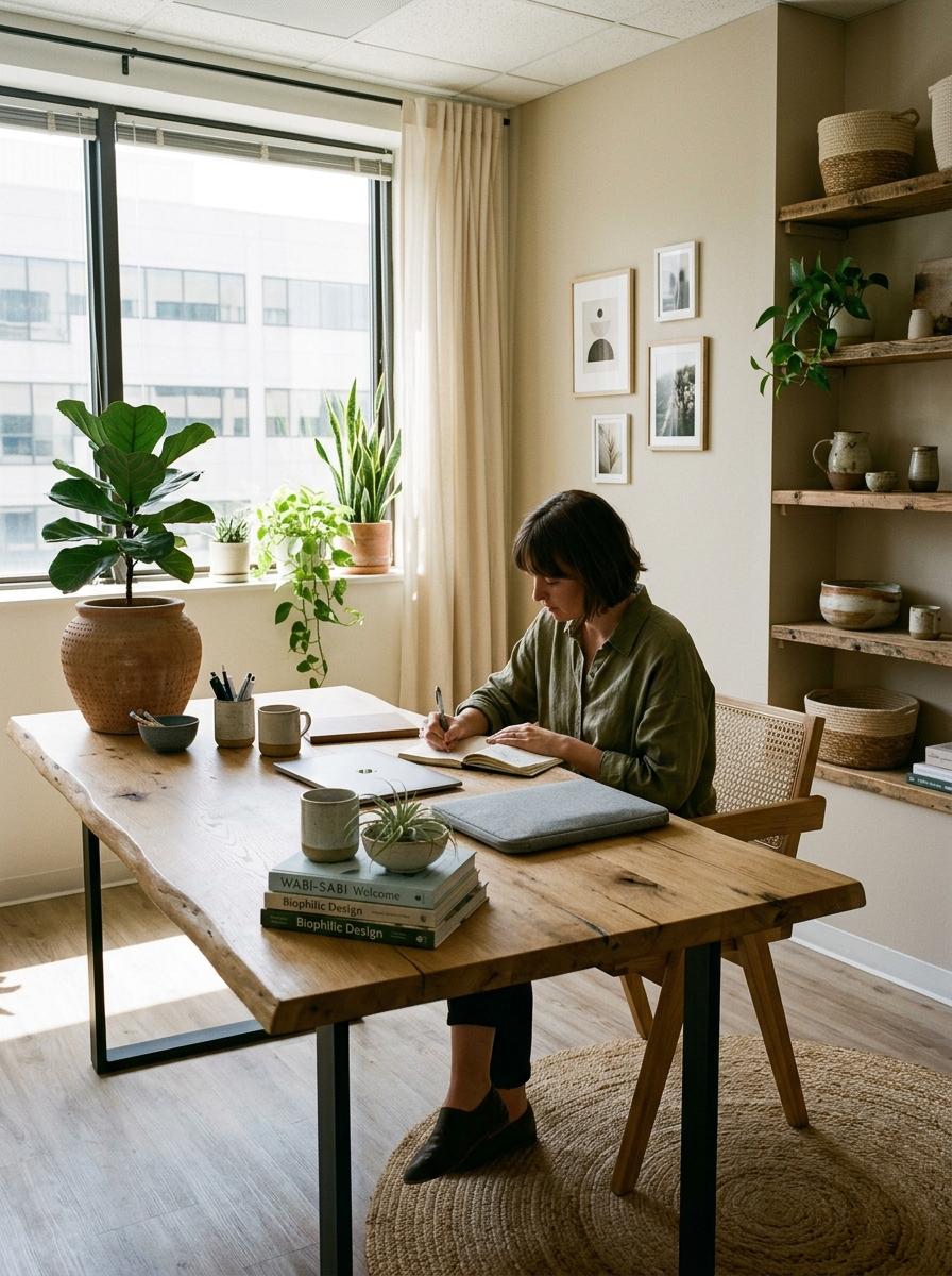 Embrace An Organic Workspace With Japandi Design Influences