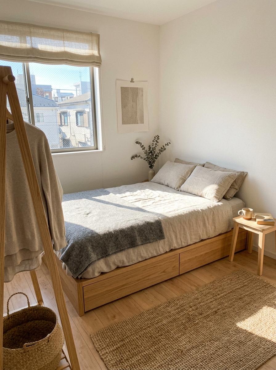 Embrace Natural Light In A Japandi Small Bedroom
