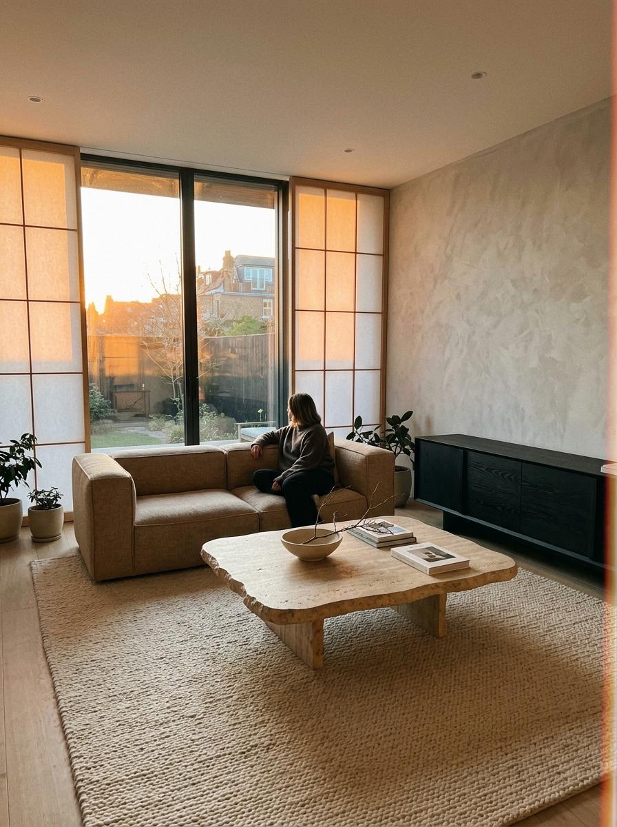 Embrace Quiet Grandeur In A Luxury Japandi Living Room