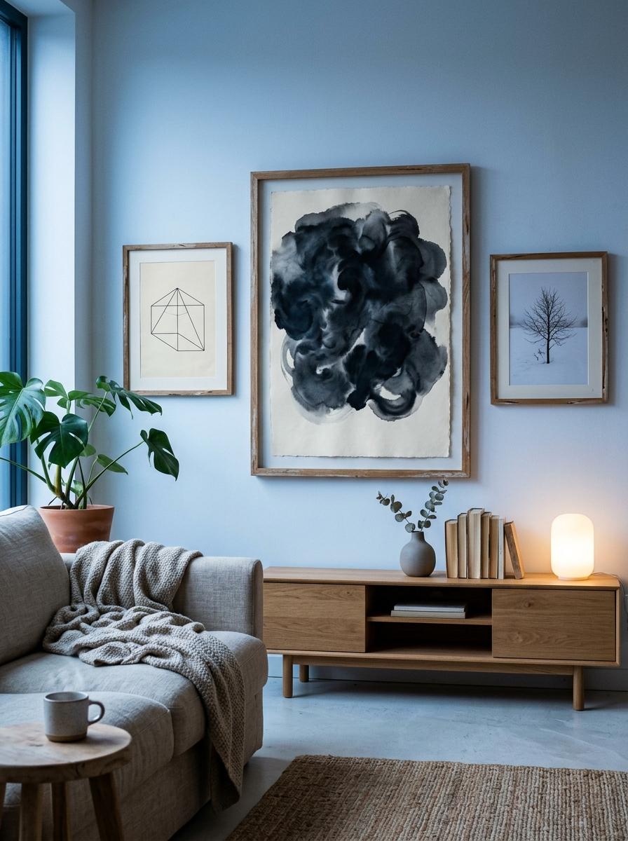 Enhance A Modern Layout With Japandi Living Room Wall Art Prints