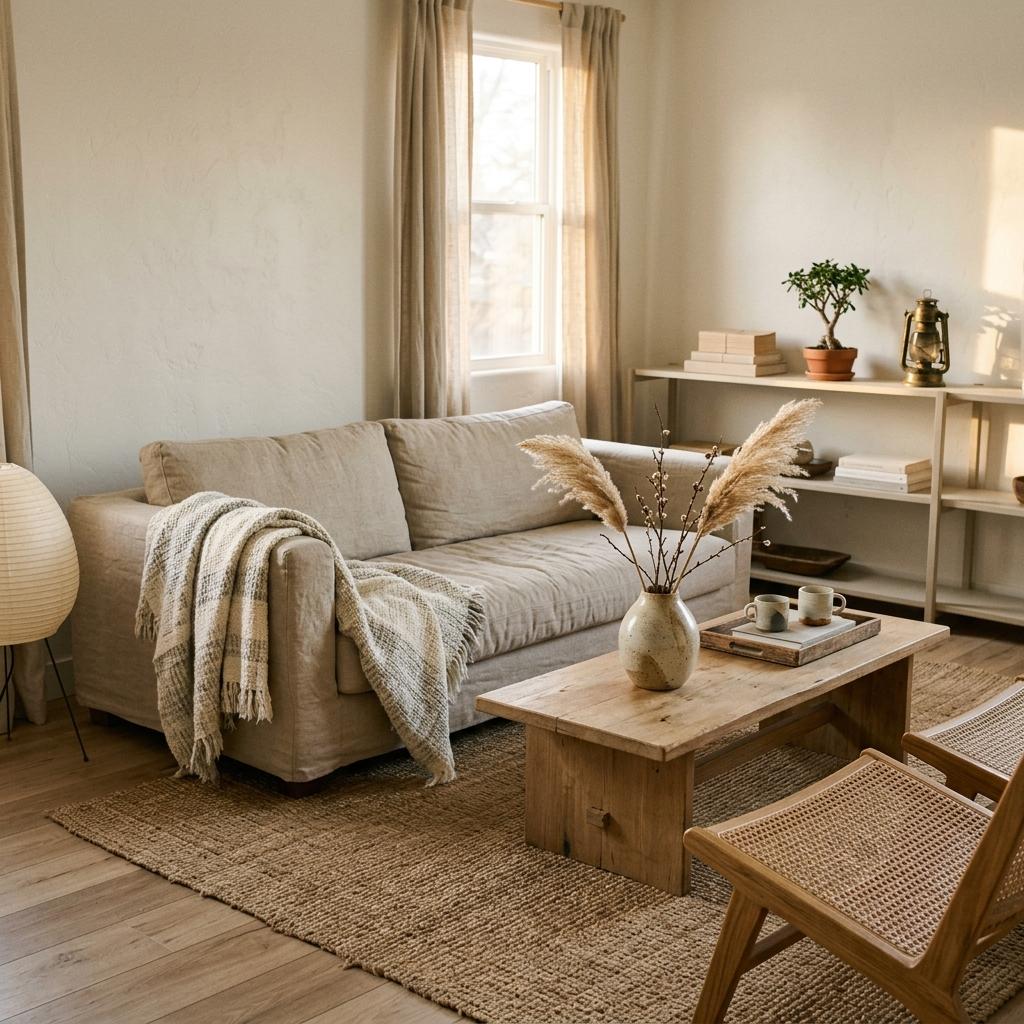 Essential Decor Elements For An Authentic Cozy Japandi Living Room