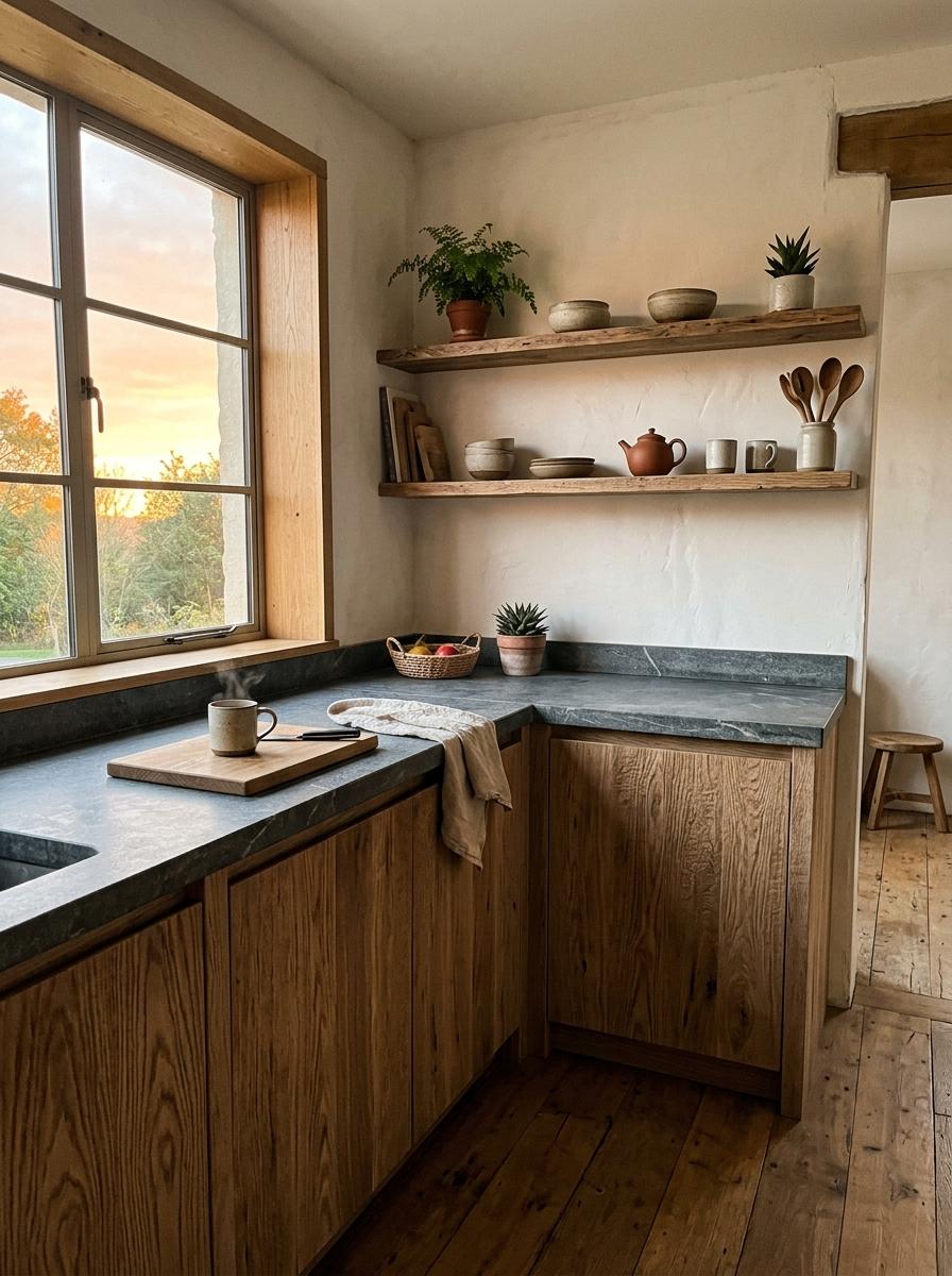 Experience A Warm Minimalist Japandi Kitchen With Natural Elements