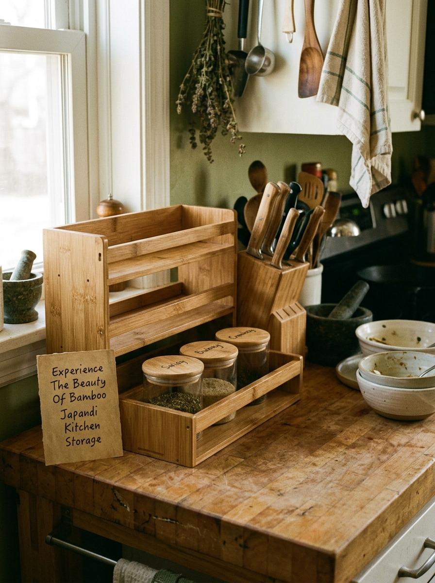 Experience The Beauty Of Bamboo Japandi Kitchen Storage