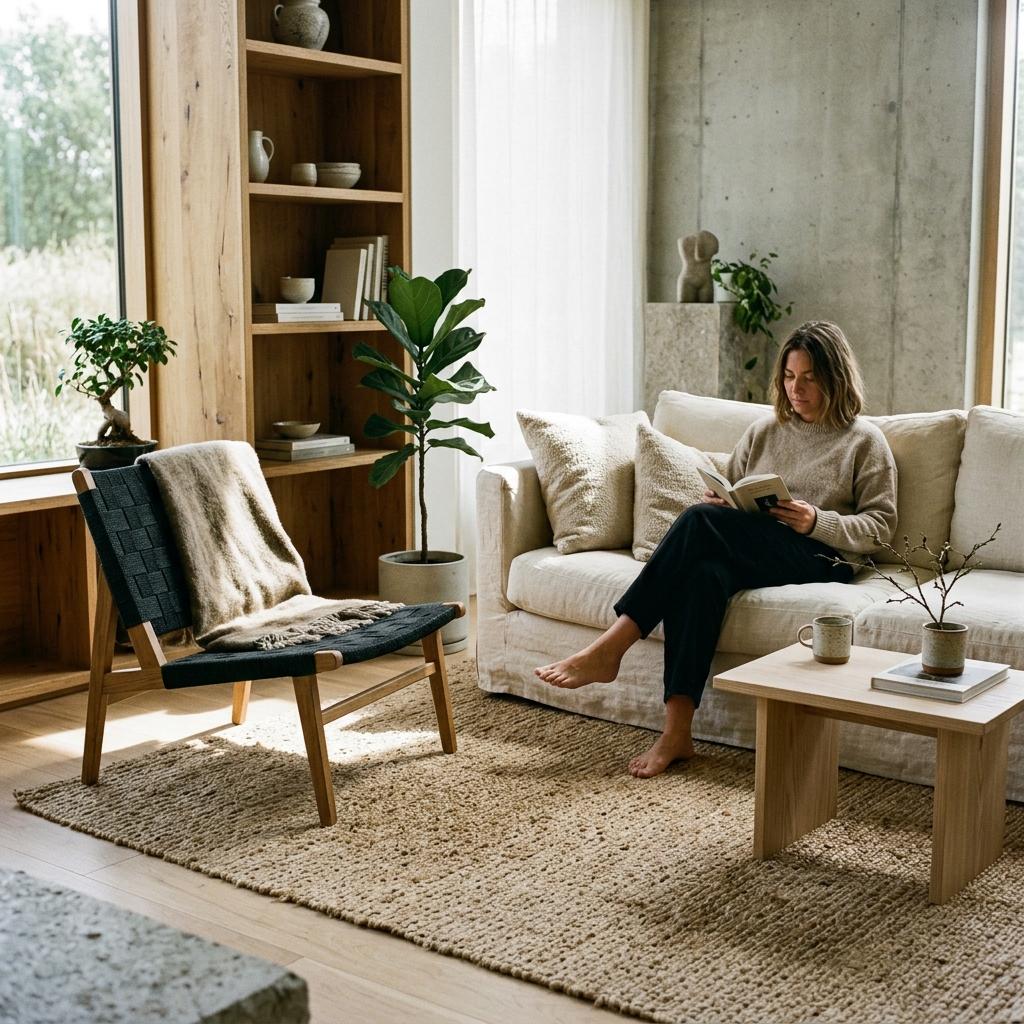 Experience The Perfect Balance Of An Organic Japandi Living Room