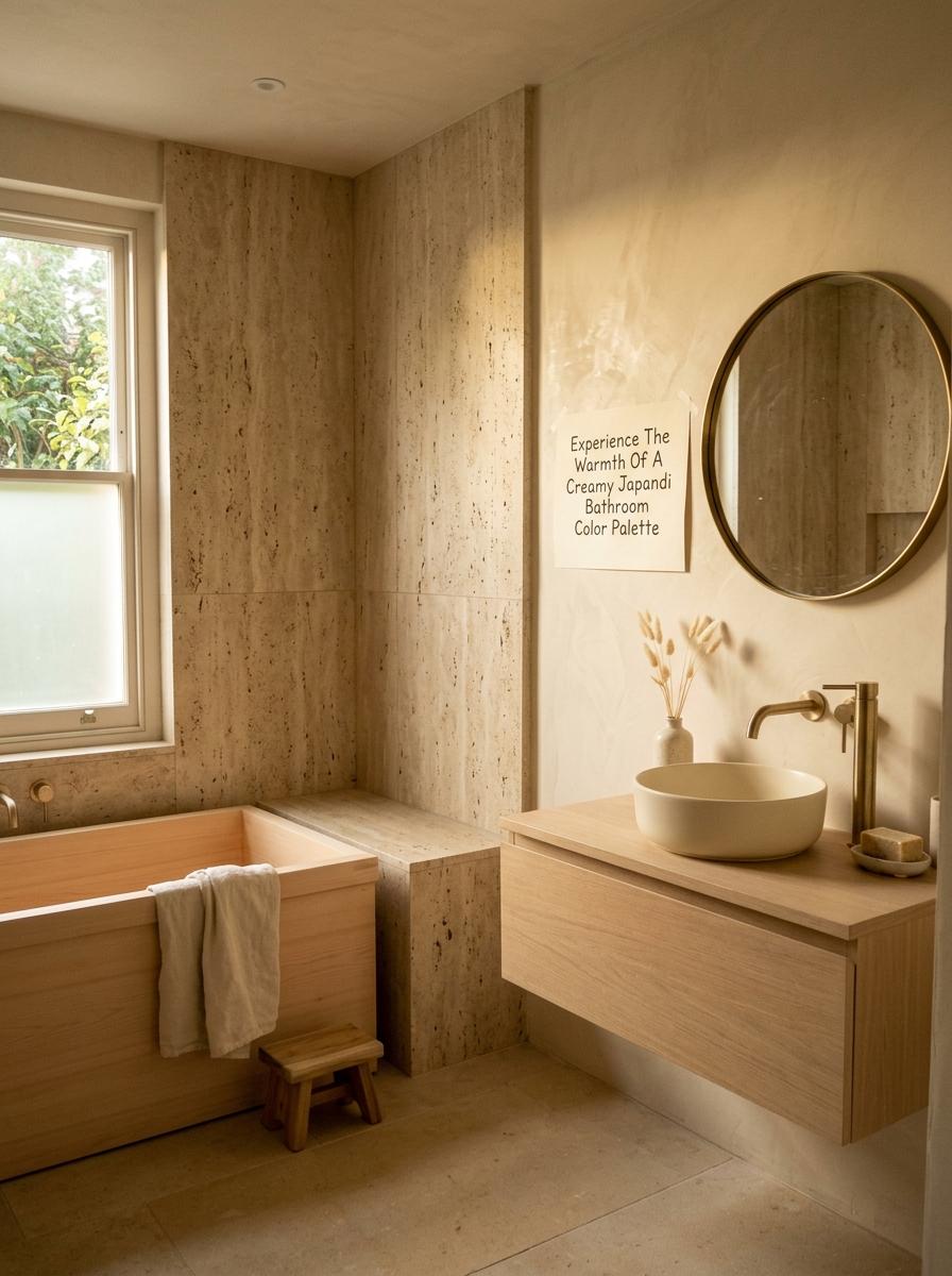 Experience The Warmth Of A Creamy Japandi Bathroom Color Palette