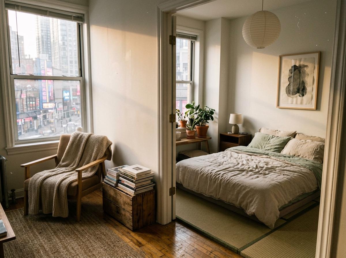 Explore A Cozy Apartment With Japandi Bedroom Features