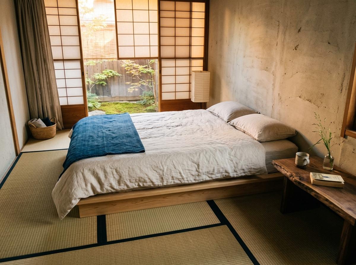 Explore A Cozy Minimalist Japandi Bedroom Layout