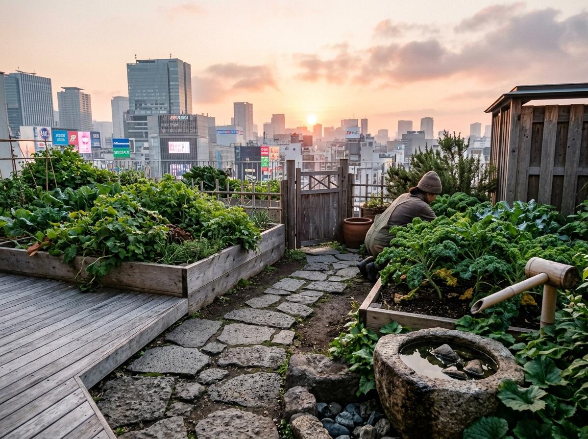 Explore A Sustainable Urban Japandi Vegetable Garden