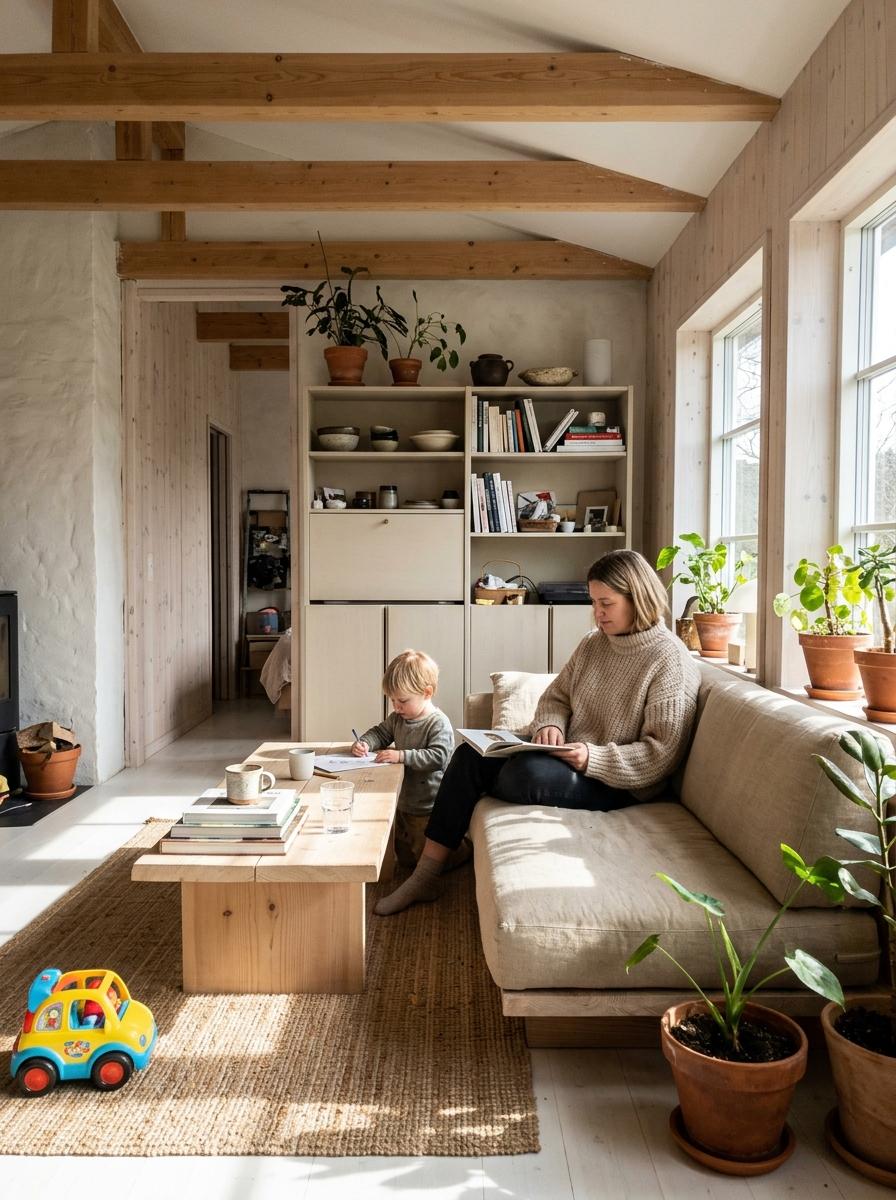 Explore A Warm Family Home With Japandi Aesthetics