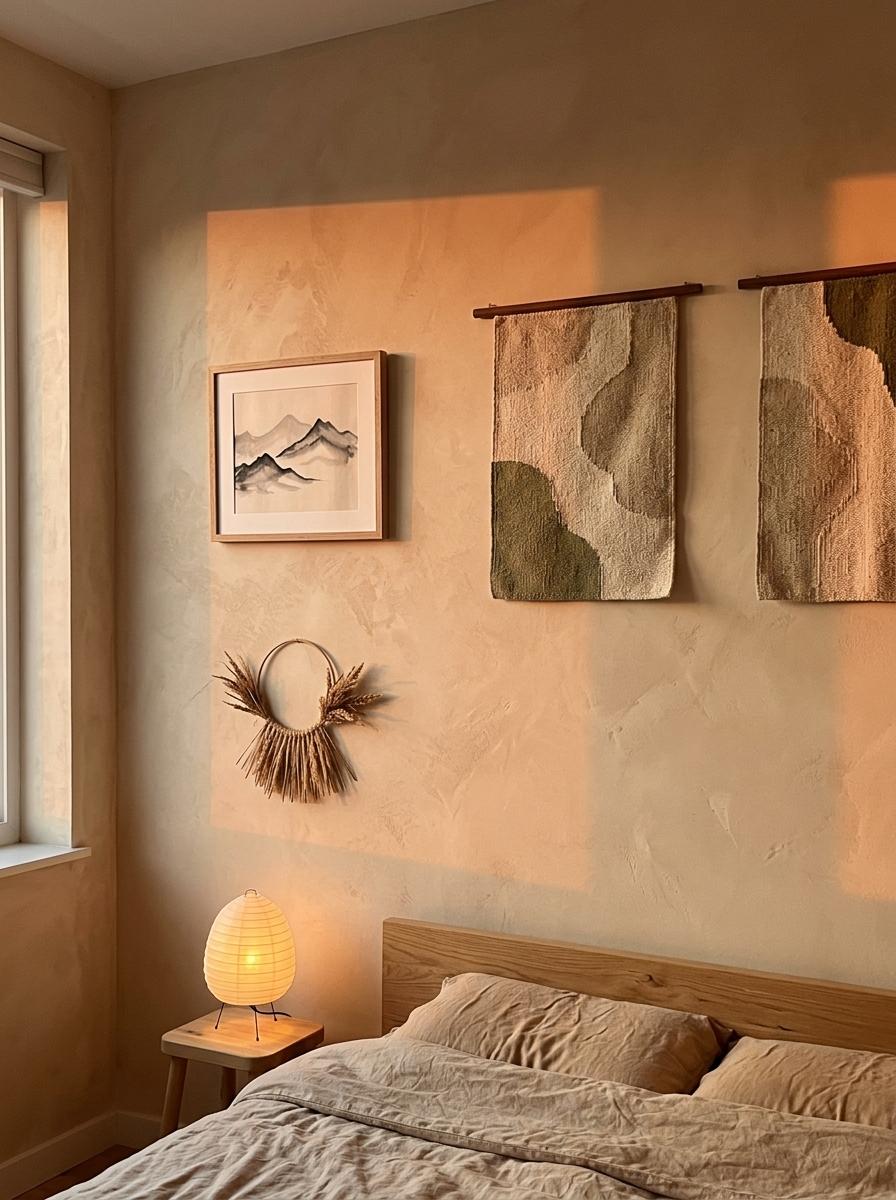 Explore The Beauty Of Organic Japandi Bedroom Wall Decor