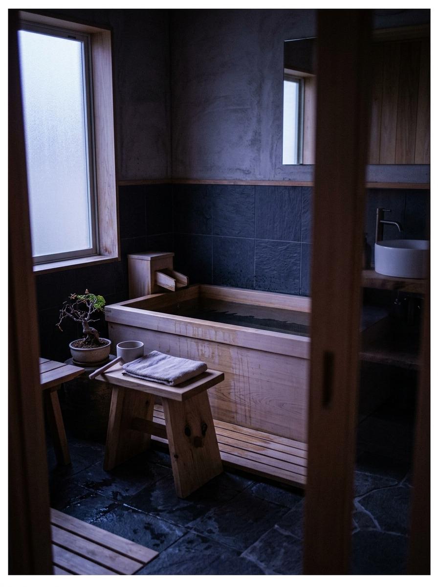 Explore The Organic Feel Of Japandi Bathroom Wood Accents