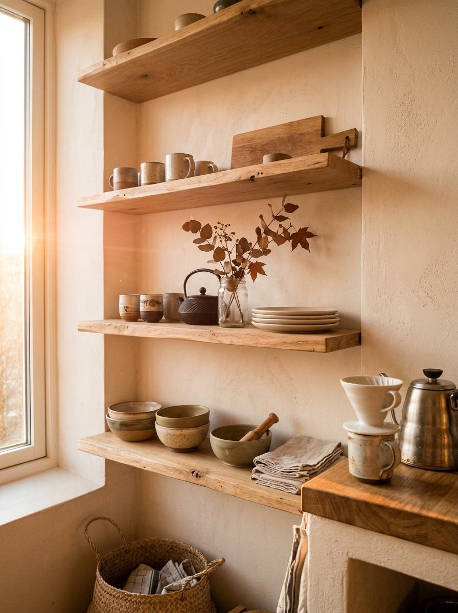 Exploring Open Shelving In A Minimalist Scandi Japandi Kitchen