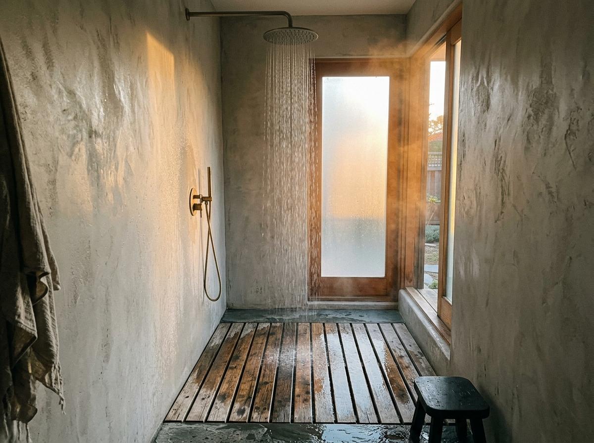 Find Inner Peace Within This Japandi Bathroom Shower Room