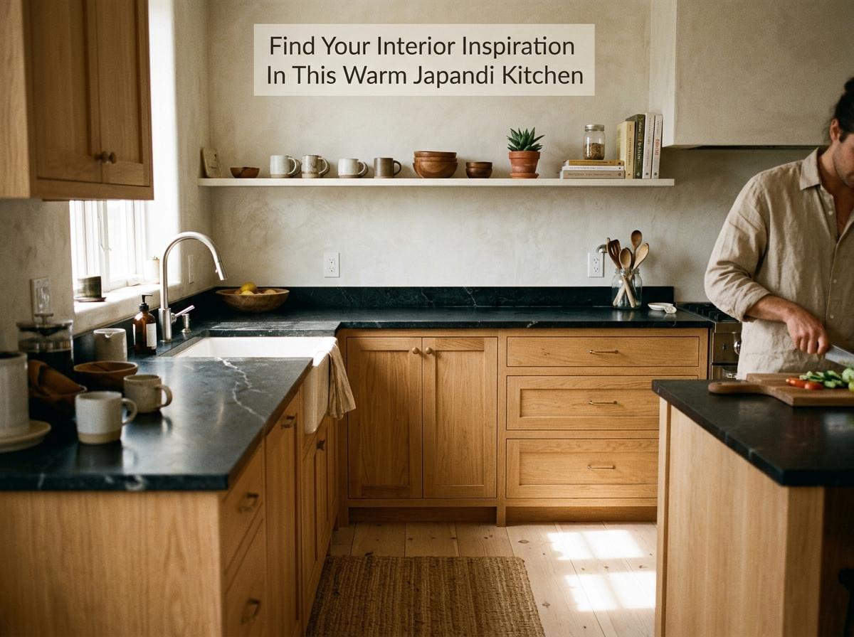 Find Your Interior Inspiration In This Warm Japandi Kitchen