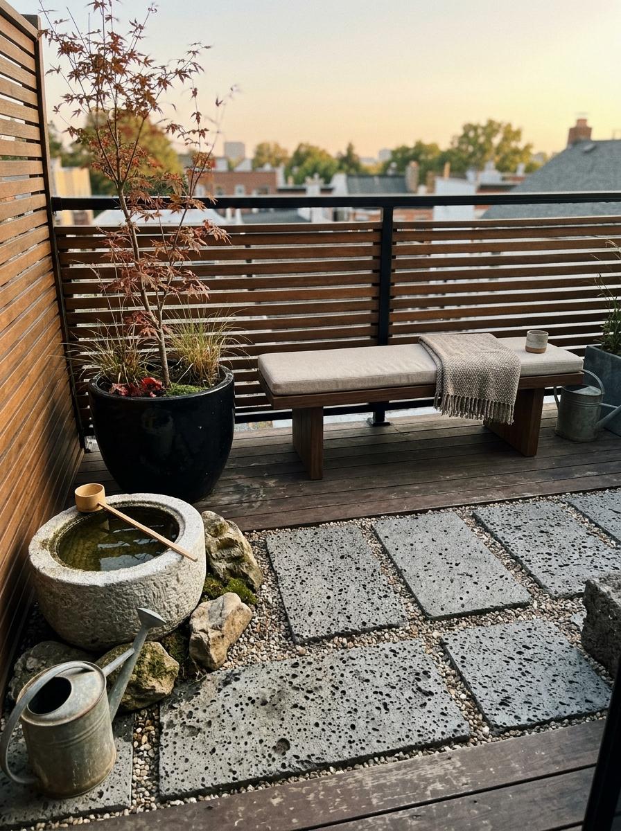 Finding Balance In A Small Japandi Outdoor Space