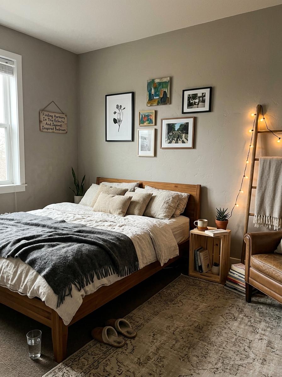 Finding Harmony In This Eclectic And Japandi Inspired Bedroom