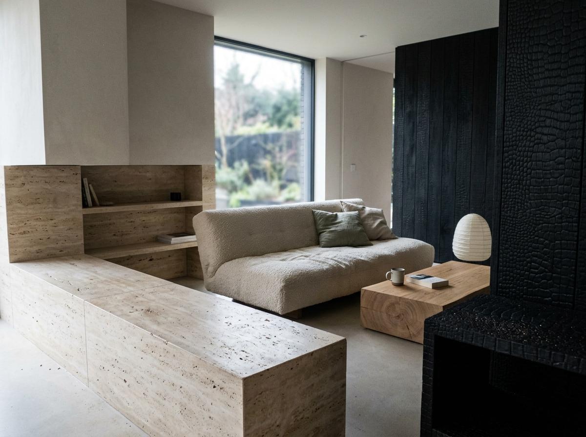 Fine Textural Richness In A Luxury Japandi Living Room