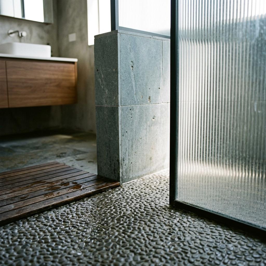 Focus On Texture Within A Contemporary Japandi Bathroom