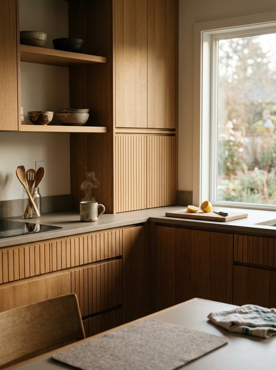 Functional Beauty Found In Japandi Kitchen Cabinets