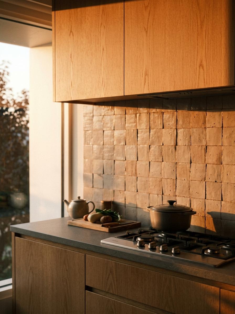 Functional Design Within These Creative Japandi Kitchen Backsplash Concepts