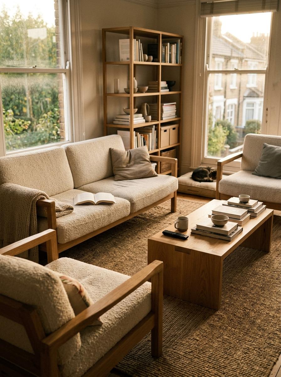 Functional Elegance Found In Modern Japandi Living Room Furniture