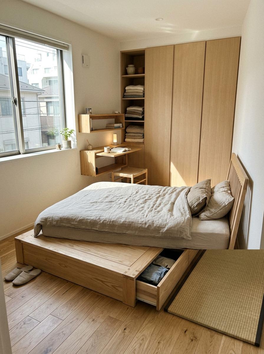 Functional Furniture Solutions For A Modern Japandi Bedroom