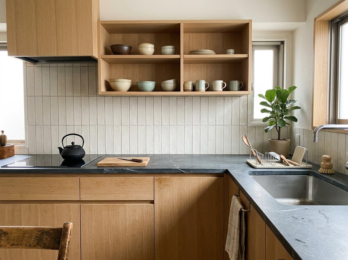 Functional Minimalism Through Sustainable Japandi Kitchen Layouts