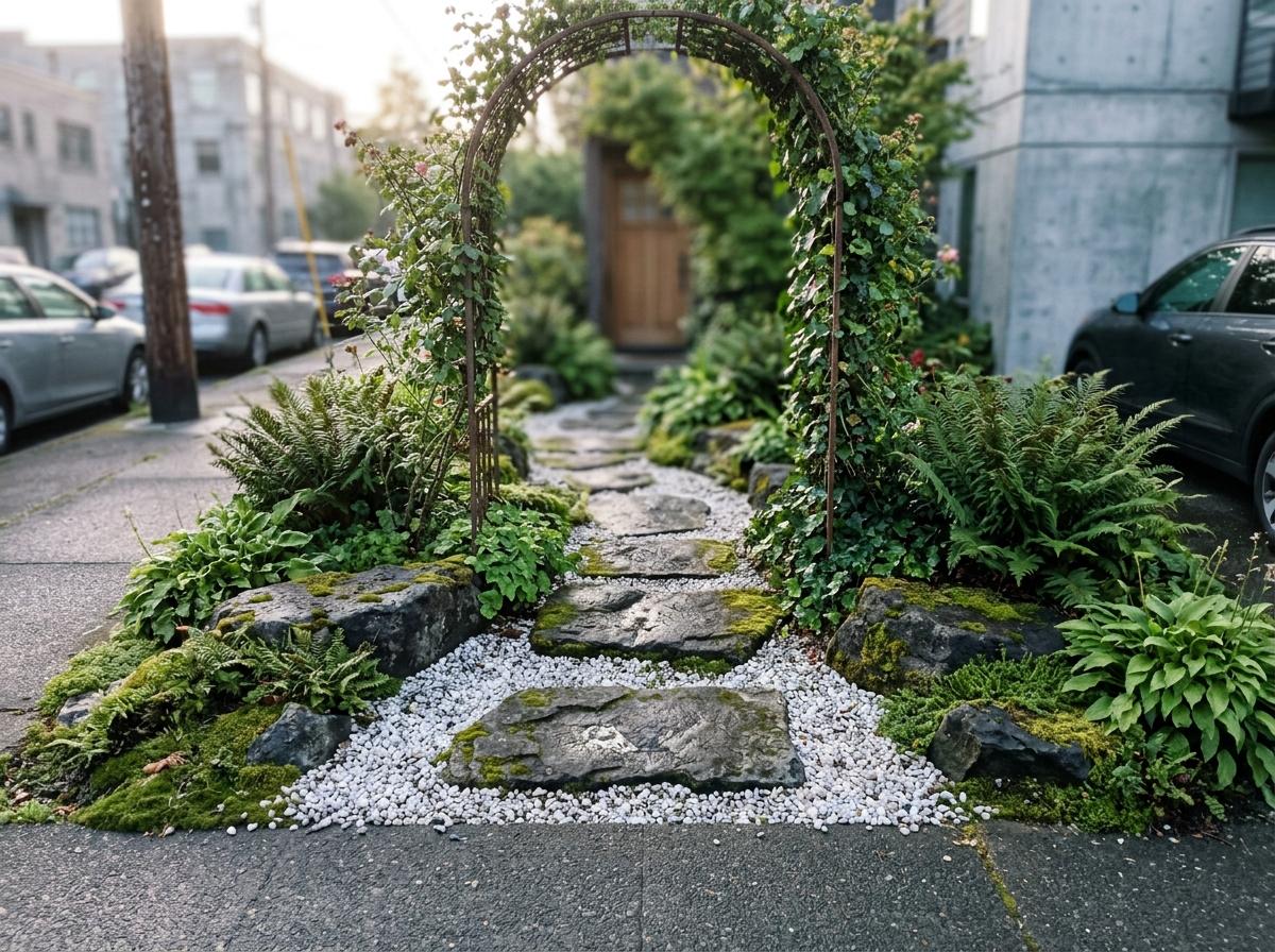Garden Sanctuary: A Stone Path Turned Modern Welcome