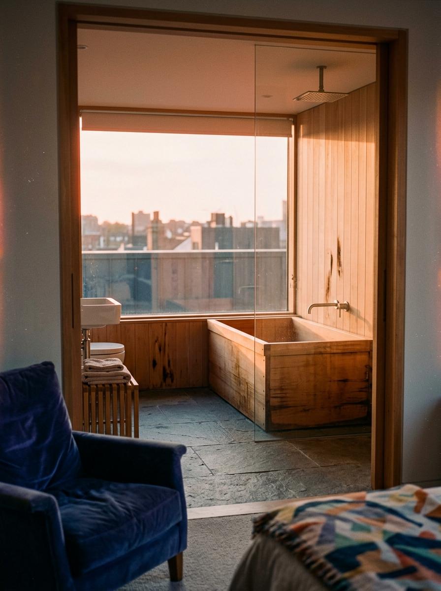 Glimpse A Fashionable Modern Suite With Japandi Bathroom Design