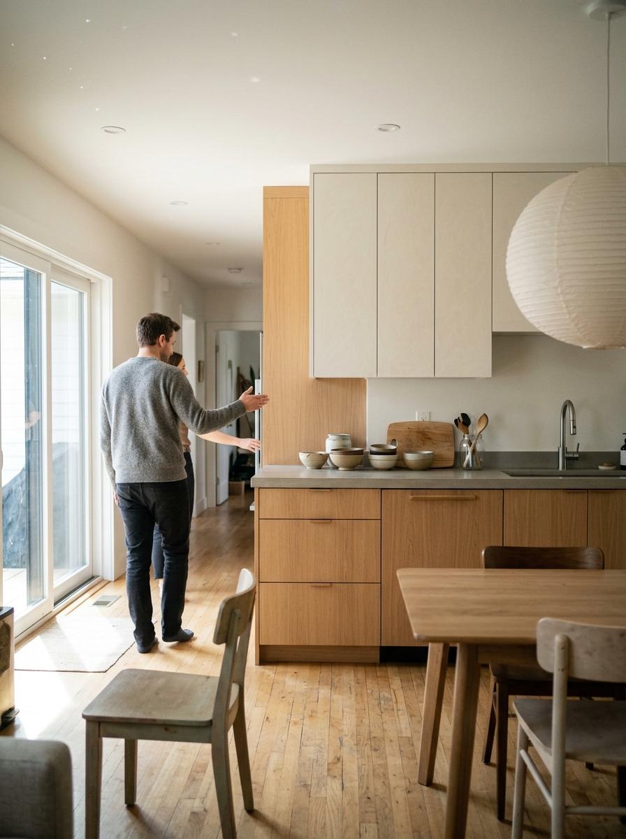 Glimpse A Modern Home Featuring Japandi Kitchen Cabinets