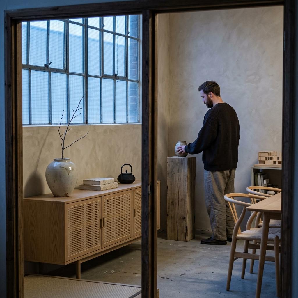 Glimpse A Professional Studio With Japandi Aesthetic