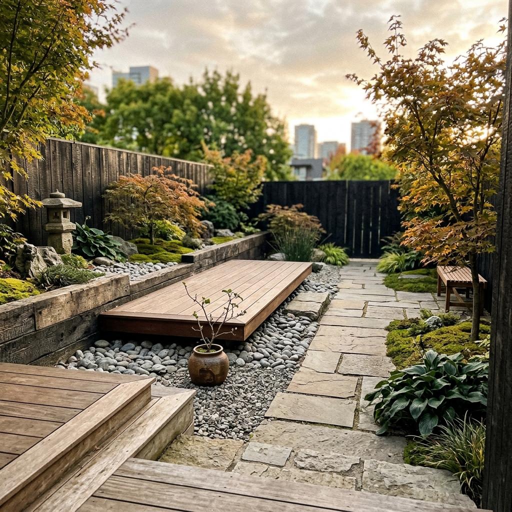 Glimpse A Sophisticated Modern Japandi Backyard Design