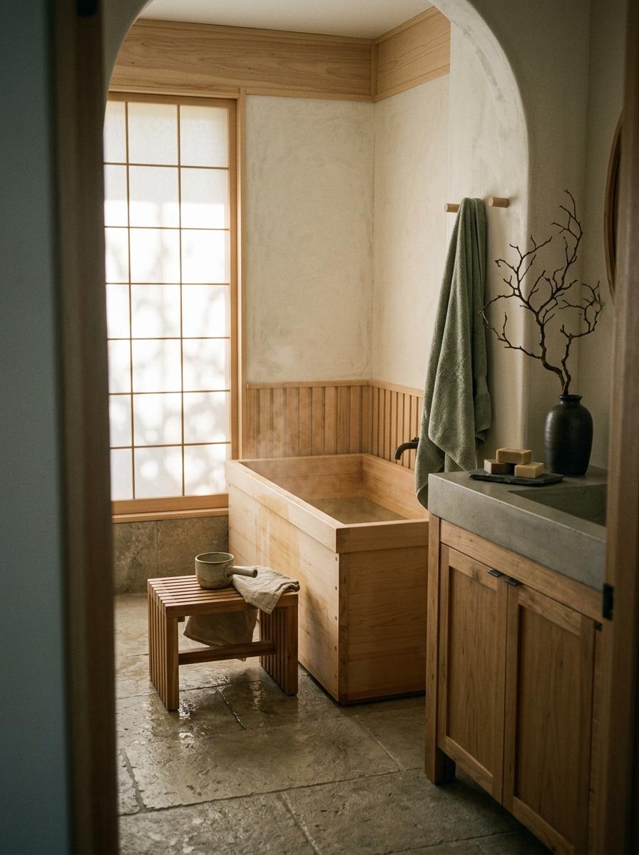 Glimpse A Stylish House Boasting A Minimalist Japandi Bathroom
