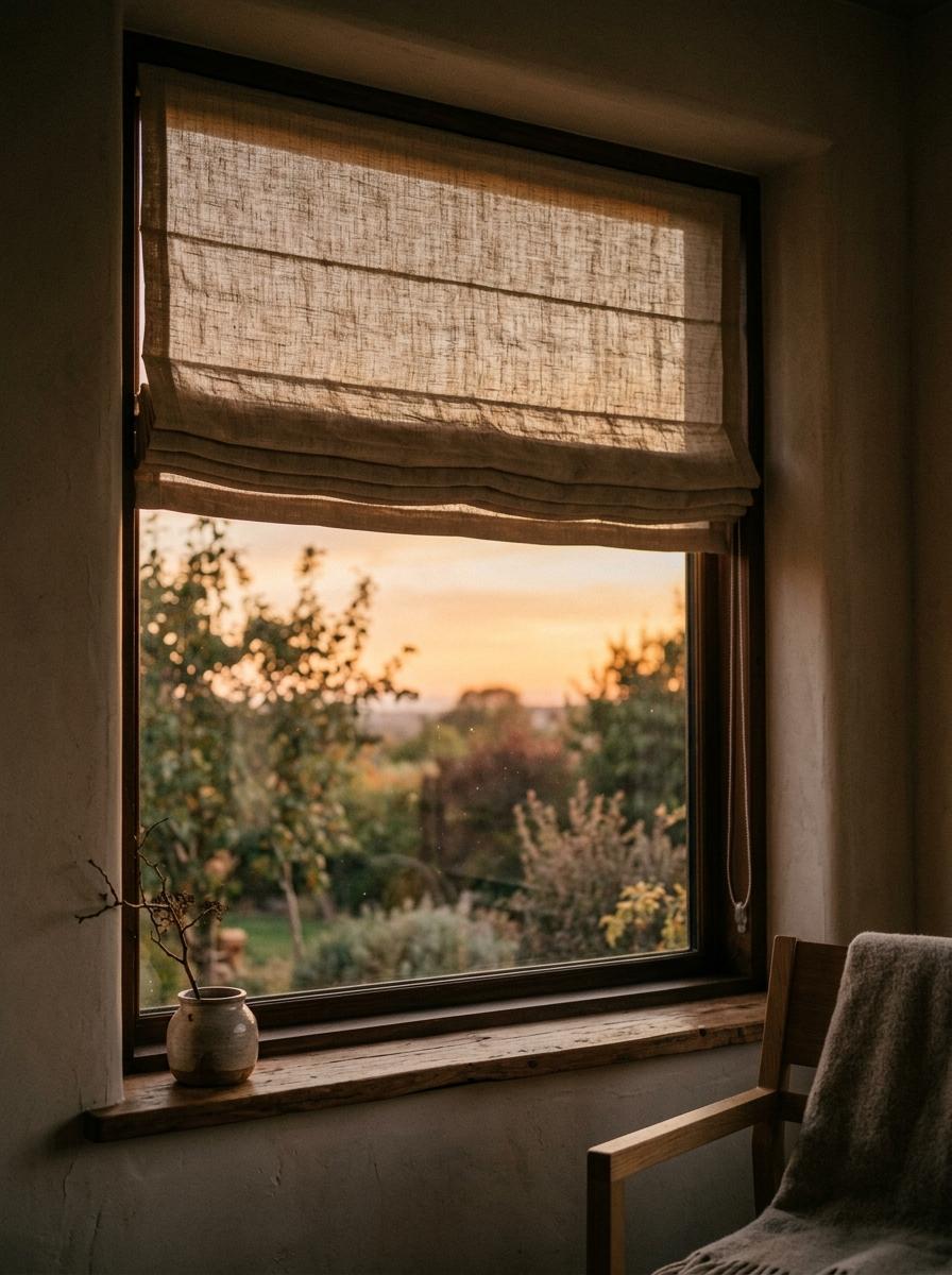 Glimpse The View Through Minimalist Japandi Roman Shades