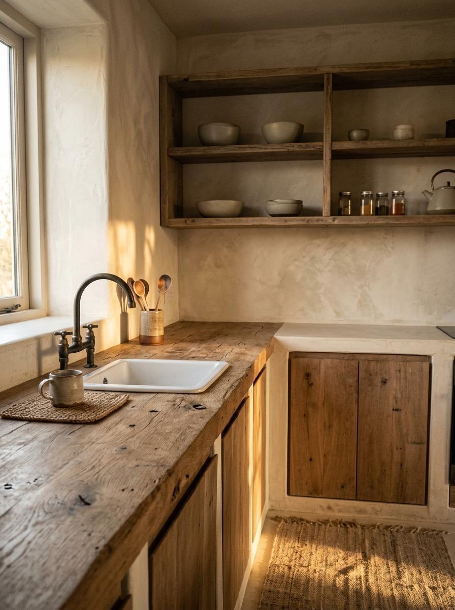 Handcrafted Details Defined In This Rustic Japandi Kitchen