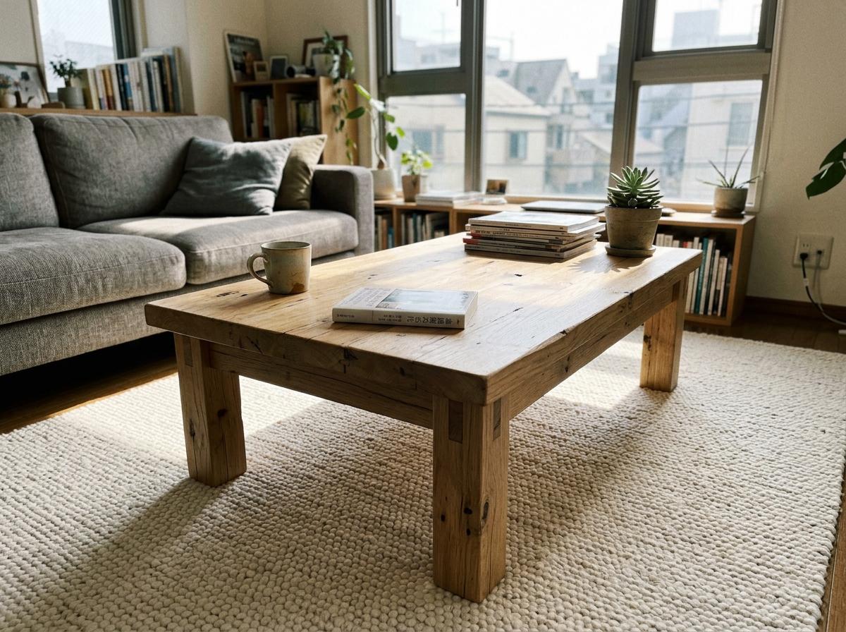 Handcrafted Japandi Coffee Table Made From Sustainable Wood Materials