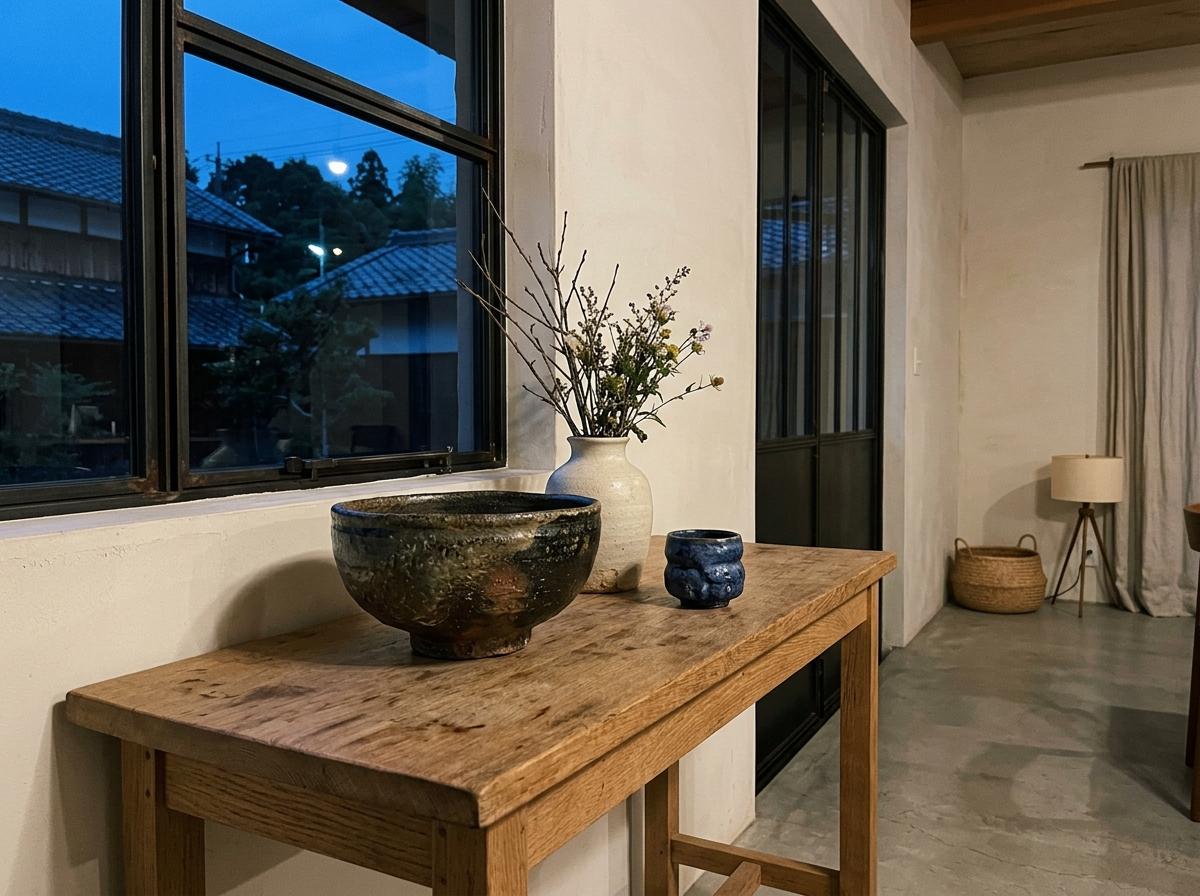 Handcrafted Pottery Textures Within A Balanced Japandi Home