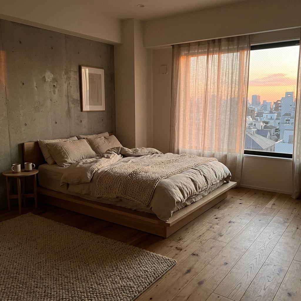 Harmonious Elements In A Modern Master Bedroom Japandi Environment