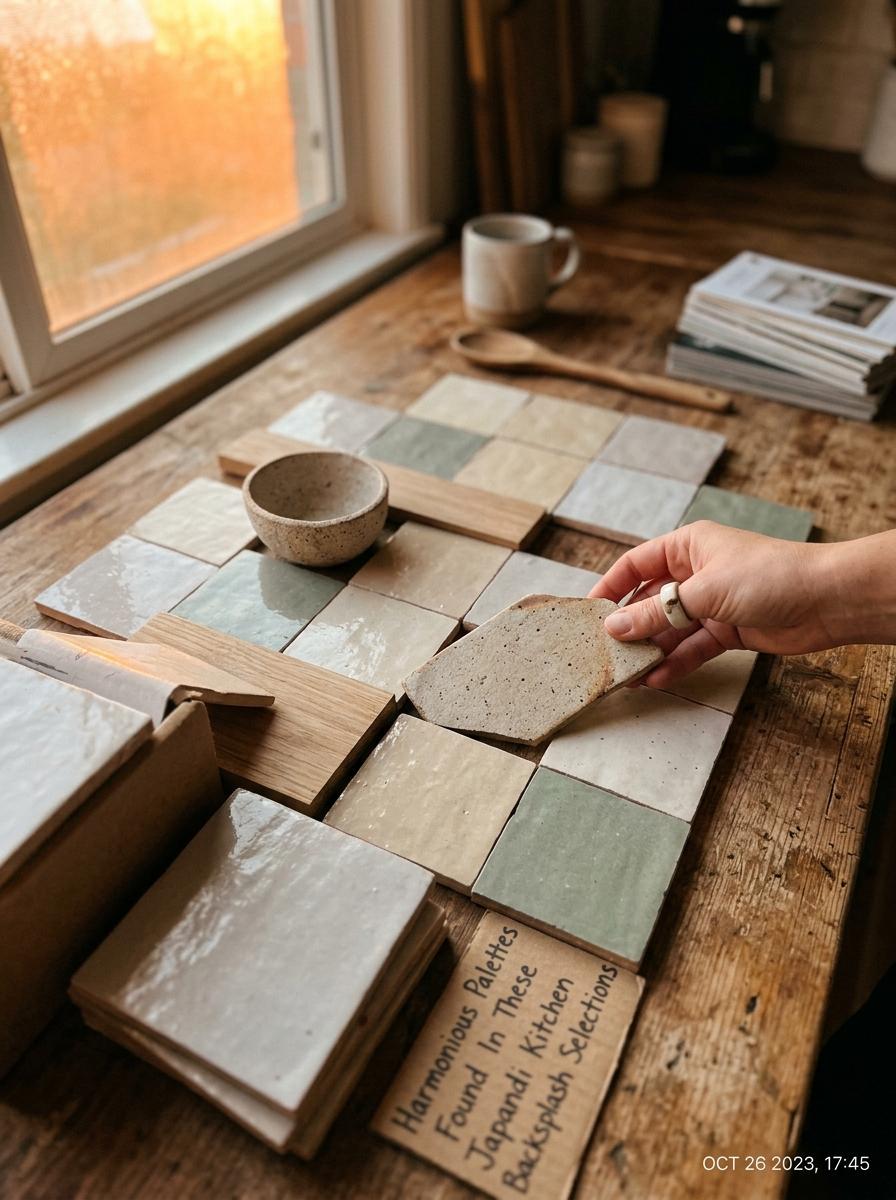 Harmonious Palettes Found In These Japandi Kitchen Backsplash Selections
