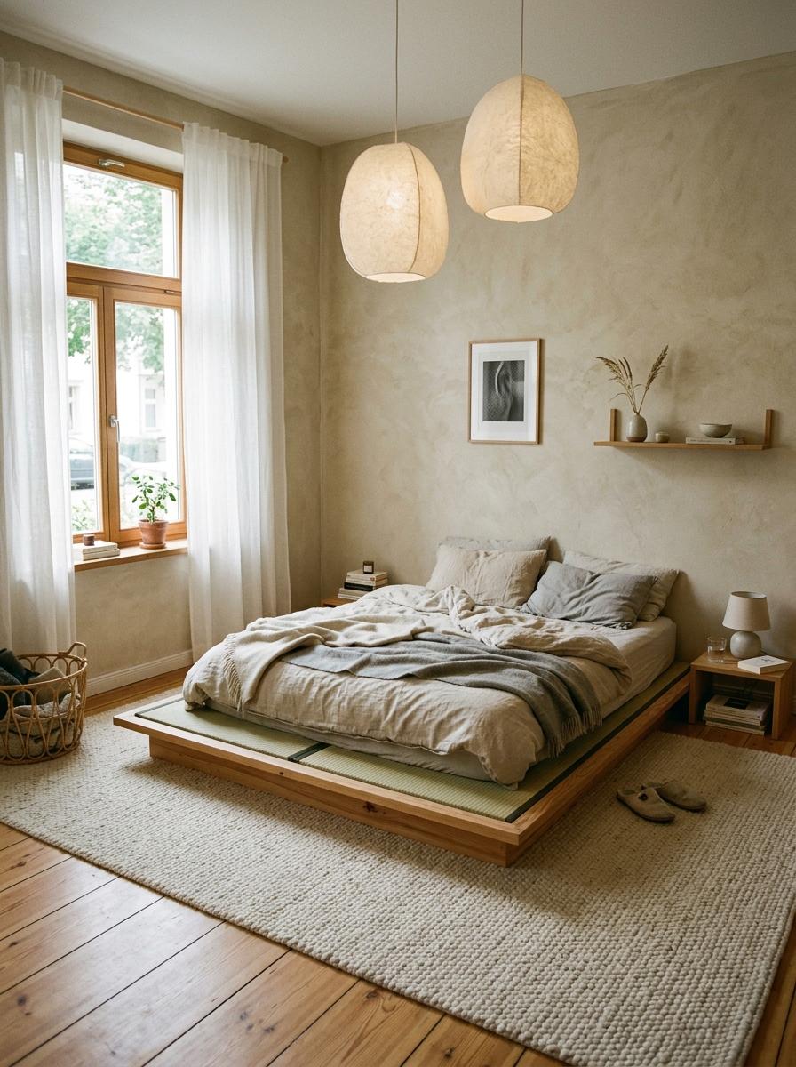 Harmonious Scandinavian Bedroom Design With Japandi Touches