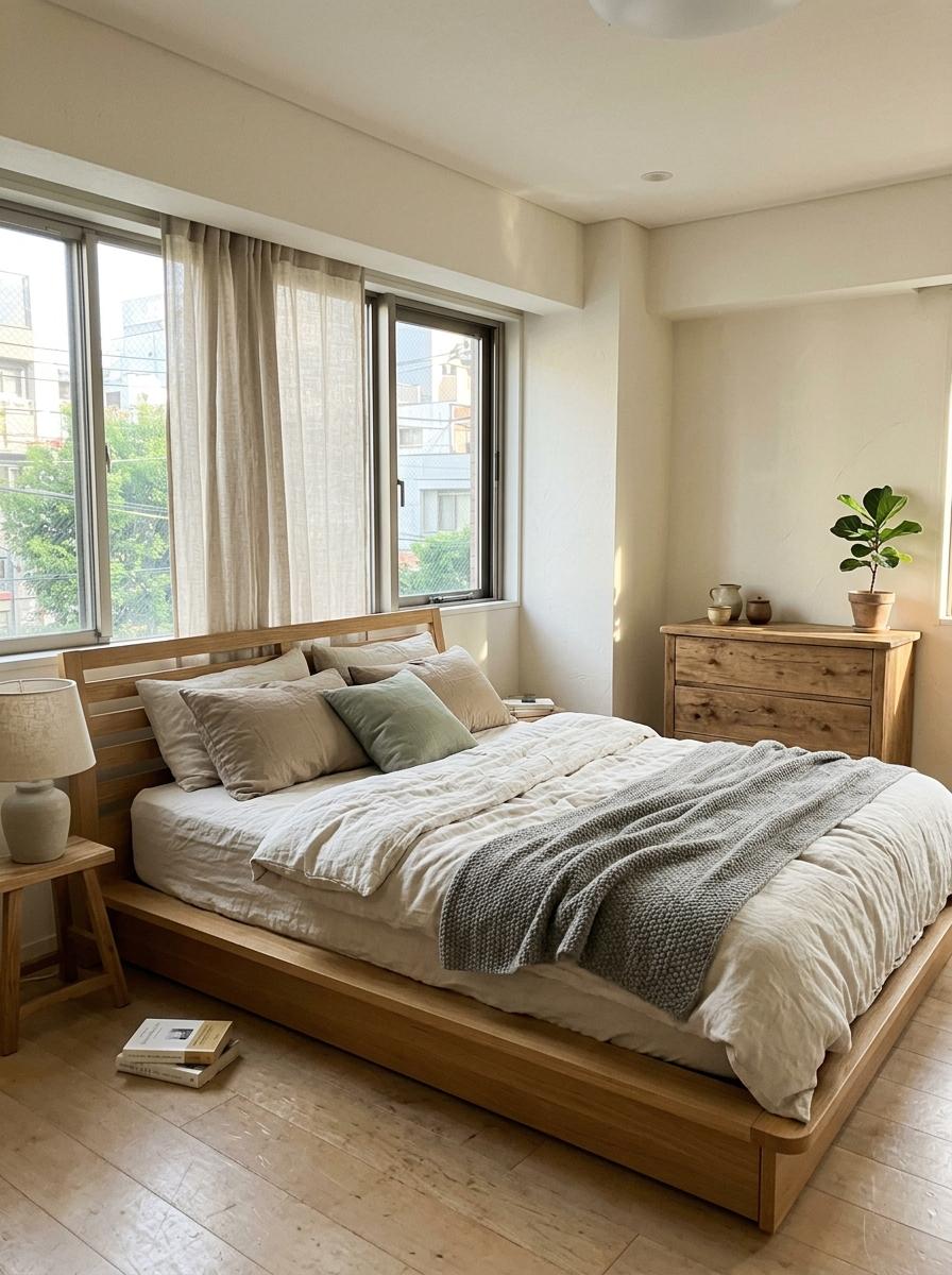 Harmony And Flow In A Japandi Bedroom Furniture Setting