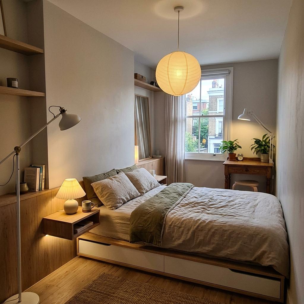How A Small Bedroom Benefits From Japandi Lighting