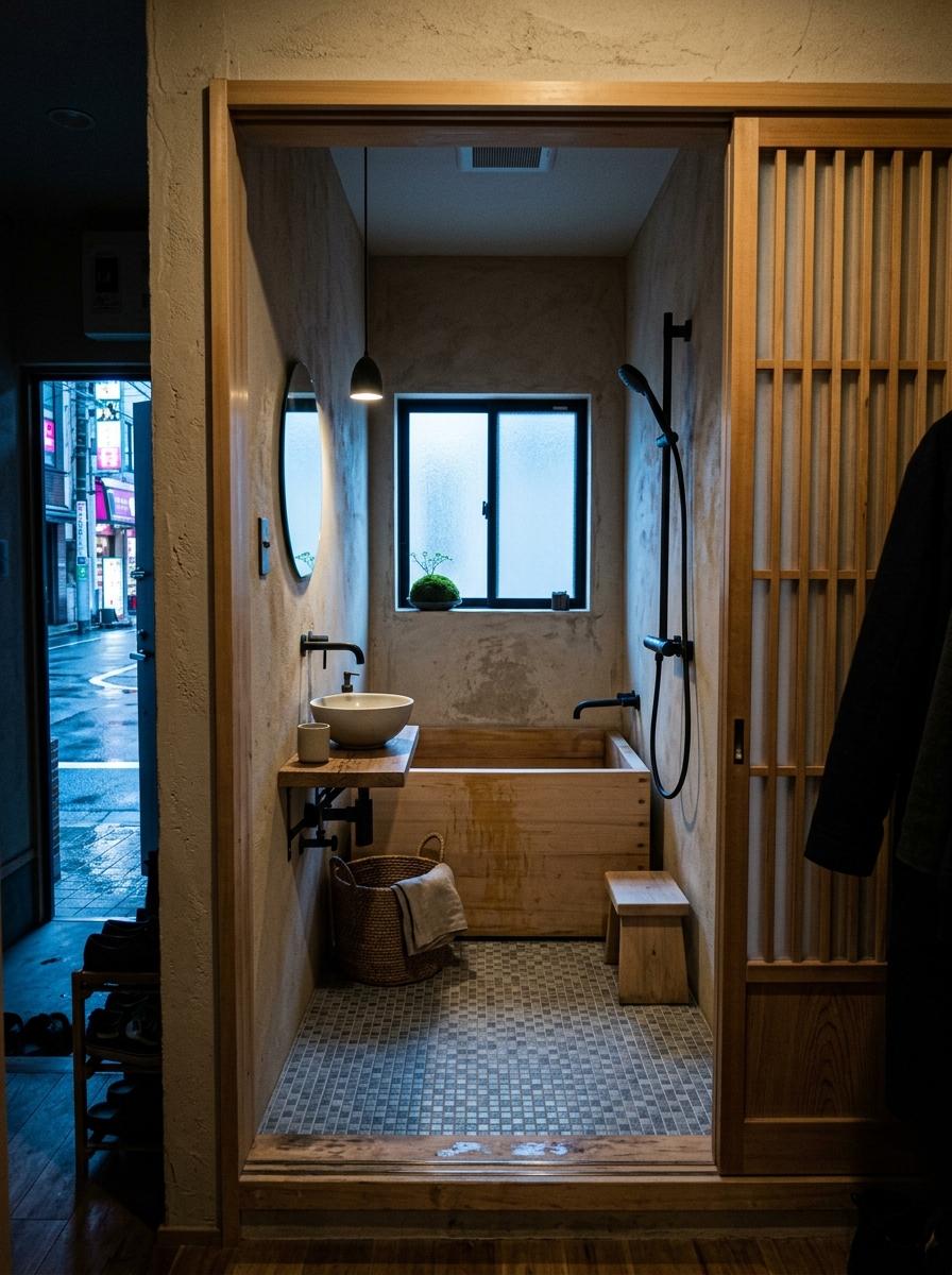 How A Small Home Embraces Zen Japandi Bathroom Style