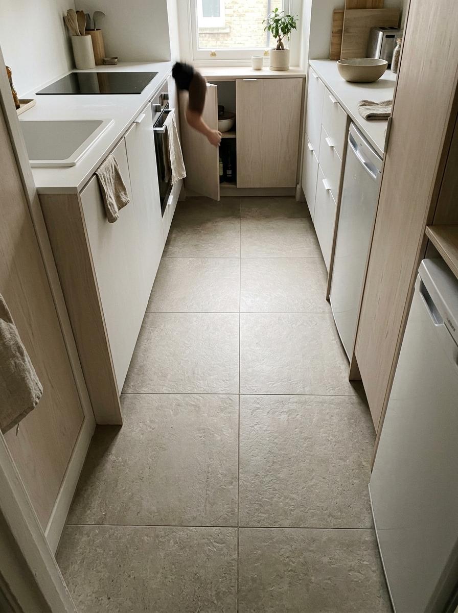 How A Small Space Embraces Japandi Kitchen Floor Tiles Style